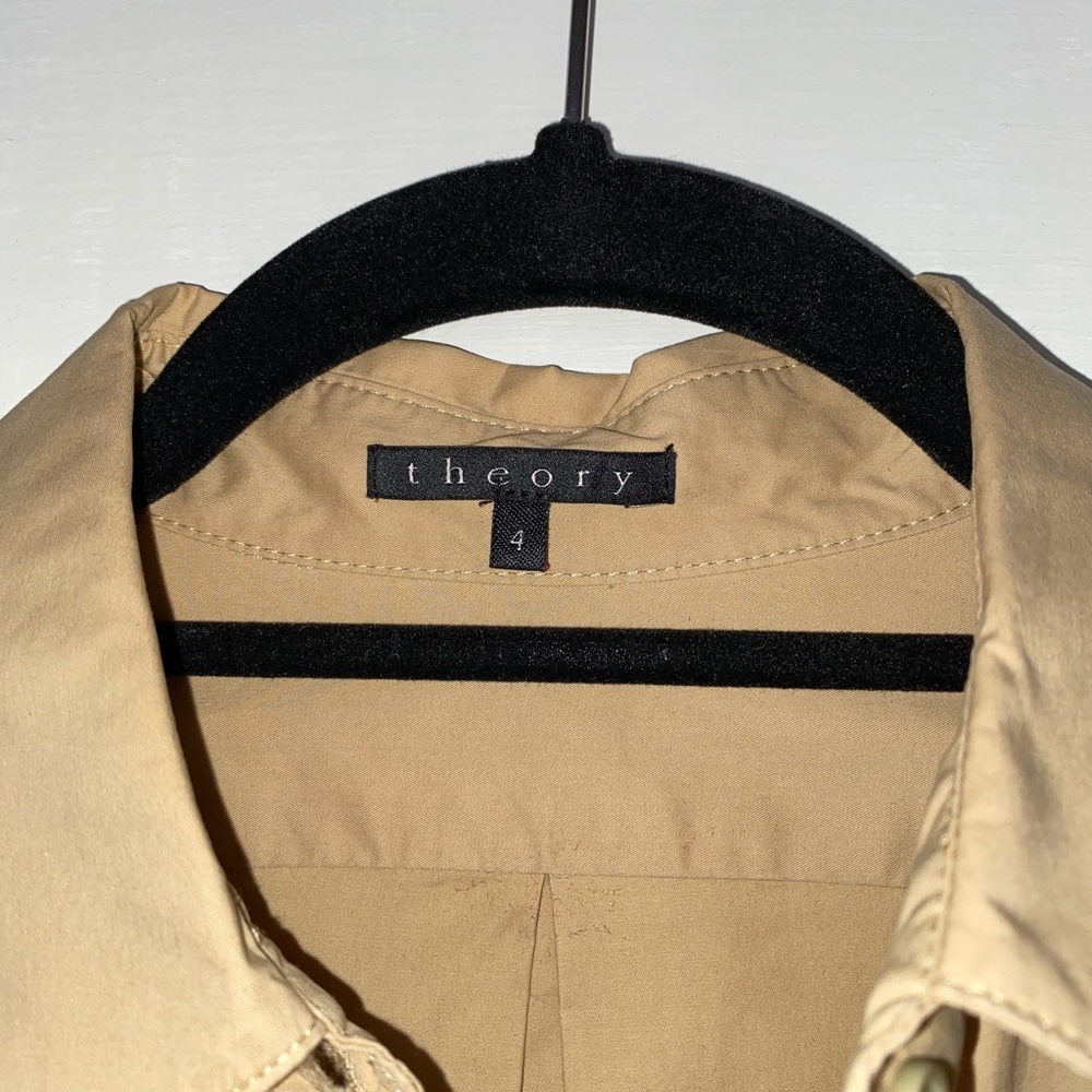 Theory Tan Khaki Button Up Romper - image 5